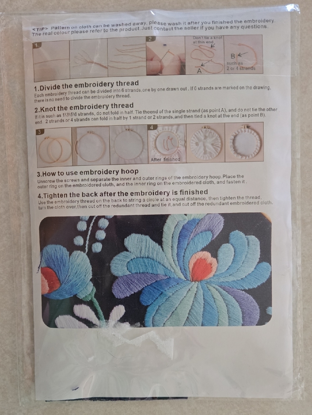 Floral Embroidery DIY Art Kit Cx1125 Arts & Crafts, DIY - Picture 3 of 4